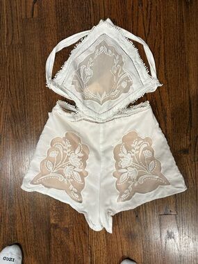 White Floral Embroidered Women’s Shorts